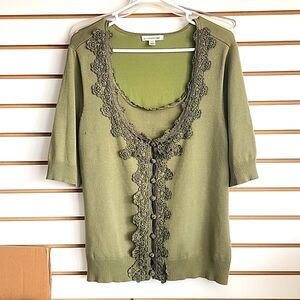 JPR crochet detailed short sleeve top Lg